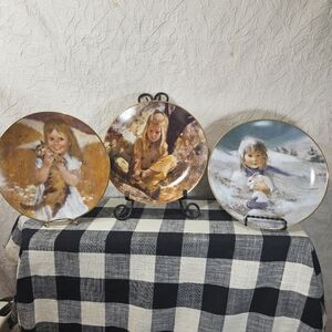 Precious Moments Vintage Plates Thornton Utz Set Of 3